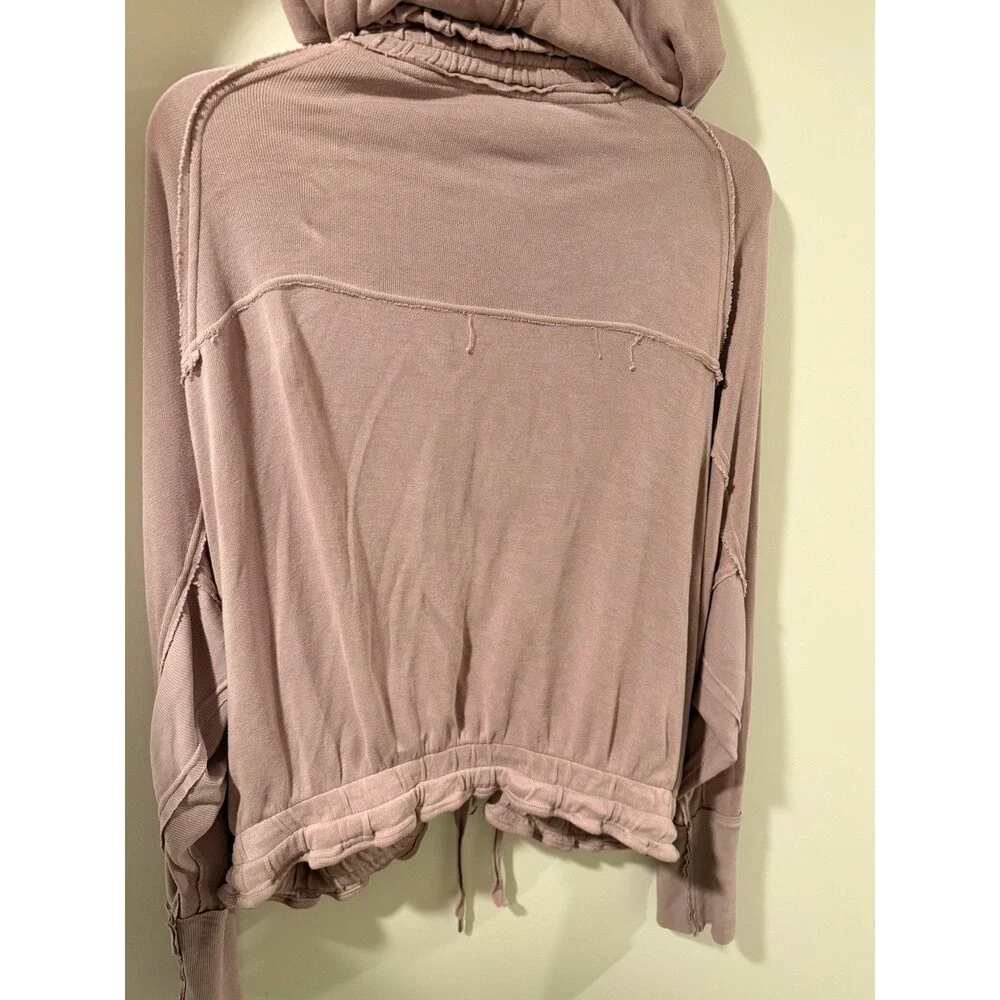 Free People Movement Trekking Out Full Zip Up Hoodie Mauve Pink Size Large